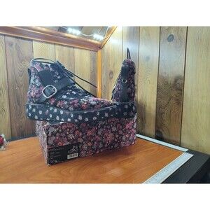 Coach Tabitha Simmons Velvet Black Floral Chelsea Hiker Ankle Boots Size 10